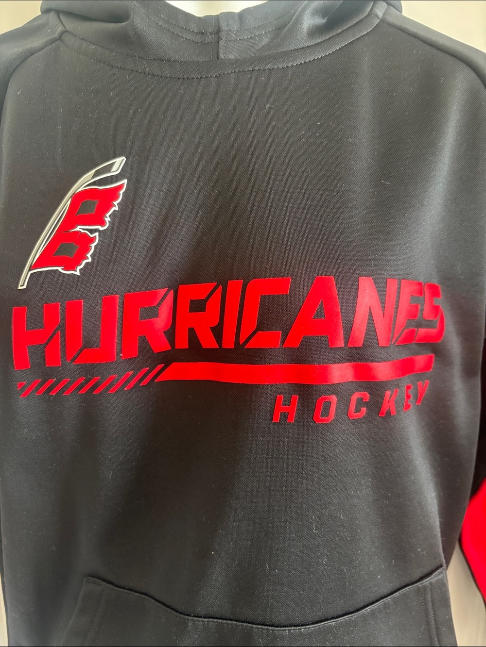 NHL Black and Red Carolina Hurricanes Hockey Hoodie Youth Fanatics size small 8 - Picture 3 of 10